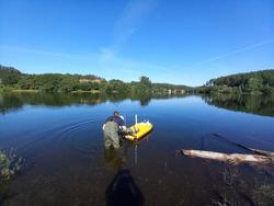 Proba do novo vehículo non tripulado, dron, para monitorar a biodiversidade fluvial e mariña. XUNTA DE GALICIA / Europa Press