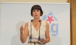 A portavoz nacional do BNG, Ana Pontón, en rolda de prensa. BNG / Europa Press