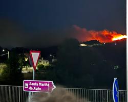 Incendio forestal en Porto do Son iniciado este luns 16 de setembro / Grupos de WhatsApp