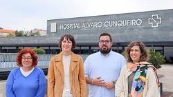 A portavoz nacional do BNG, Ana Pontón (c), xunto ás deputadas Carmela González e Alexandra Fernández, e ao portavoz municipal nacionalista en Vigo, Xabier Pérez Igrexas.. BNG / Europa Press