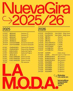 Cartaz coas datas da nova xira do grupo burgalés La M.O.D.A. / Europa Press