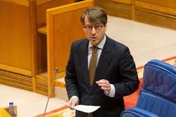 O conselleiro de Facenda, Miguel Corgos, no pleno.. XUNTA DE GALICIA / Europa Press