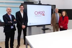O secretario xeral dá Lingua, Valentín García, acompañado polo director da Axencia para a Modernización Tecnolóxica de Galicia, Julián Cerviño / Xunta