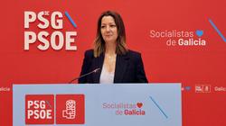 A secretaria de Organización do PSdeG, Lara Méndez, en rolda de prensa no Parlamento de Galicia.. PSDEG / Europa Press