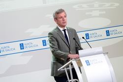 O presidente da Xunta, Alfonso Rueda, comparece para ofrecer os últimos datos sobre o apagamento eléctrico.. XUNTA