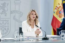 A vicepresidenta segunda e ministra de Traballo e Economía Social, Yolanda Díaz, durante unha rolda de prensa posterior á reunión do Consello de Ministros / Carlos Luján - Arquivo