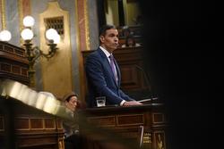 O presidente do Goberno, Pedro Sánchez,  durante A sesión plenaria, no Congreso dos Deputados. Fernando Sánchez - Europa Press