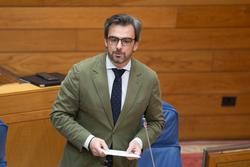 O conselleiro de Presidencia, Xustiza e Deportes, Diego Calvo, no Parlamento. ANA VARELA / Europa Press