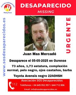 Imaxe de Juan Mais Mercadé difundida por SOS Desaparecidos.. SOS DESAPARECIDOS / Europa Press