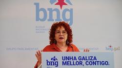 A deputada do BNG Montse Prado durante unha rolda de prensa.. BNG / Europa Press