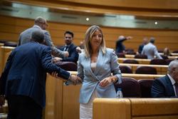 A senadora do PP, Alicia García Rodríguez, á súa chegada a unha sesión de control de Goberno no Senado, a 24 de setembro de 2024, en Madrid / Alejandro Martínez Vélez - Arquivo