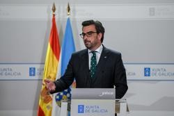 O conselleiro de Presidencia, Xustiza e Deportes, Diego Calvo, en rolda de prensa.. XUNTA / Europa Press
