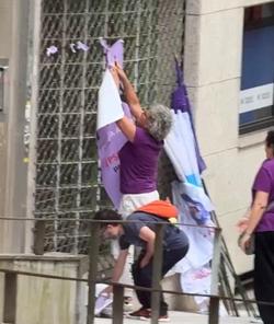 Fotografía realizada durante a protesta do pasado mércores, facilitada polo PP de Santiago.. PP DE SANTIAGO / Europa Press