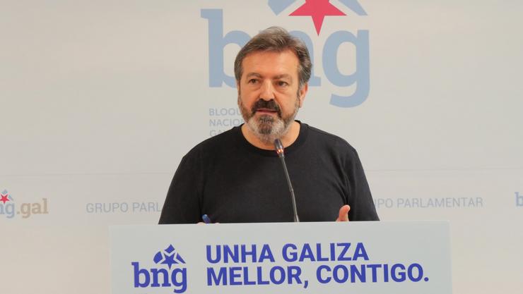 O viceportavoz parlamentario do BNG Luís Bará en rolda de prensa / BNG