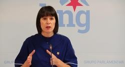 A portavoz nacional do BNG, Ana Pontón, nunha rolda de prensa no Parlamento de Galicia.. BNG / Europa Press