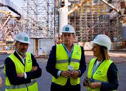 O secretario xeral do PSdeG, José Ramón Gómez Besteiro, visita Navantia Fene / PSdeG