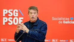 O secretario xeral do PSdeG, José Ramón Gómez Besteiro, en rolda de prensa. PSDEG / Europa Press