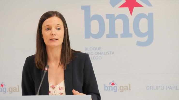 A viceportavoz parlamentaria do BNG, Olalla Rodil, en rolda de prensa. BNG / Europa Press